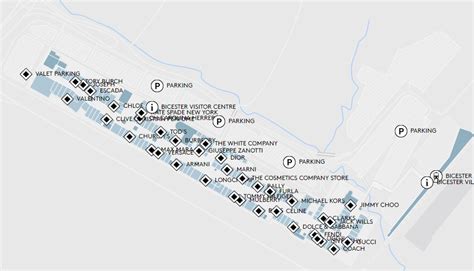 bicester village map of shops.